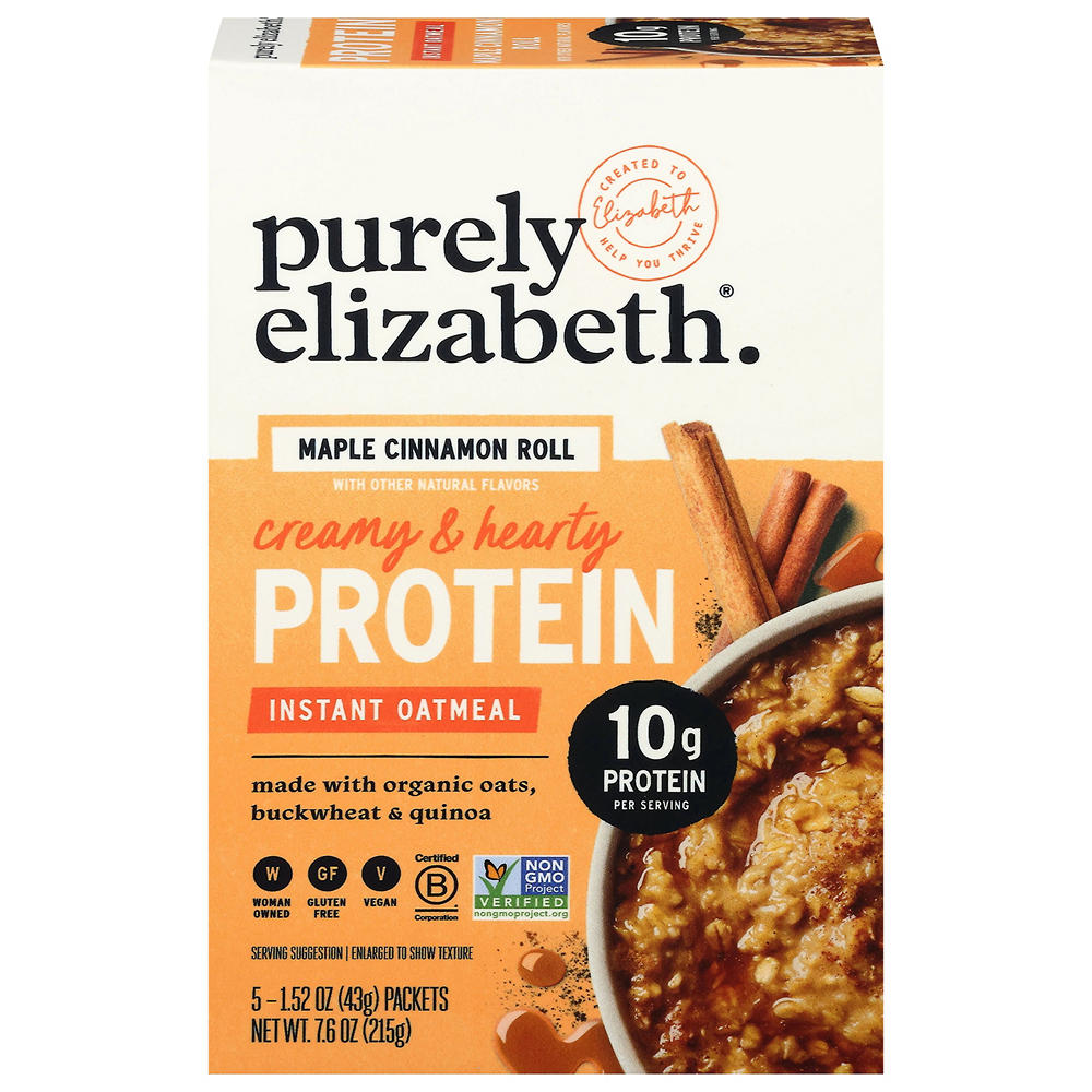 Purely Elizabeth Maple Cinnamon Roll Instant Oatmeal, 5 ct, 1.52 oz