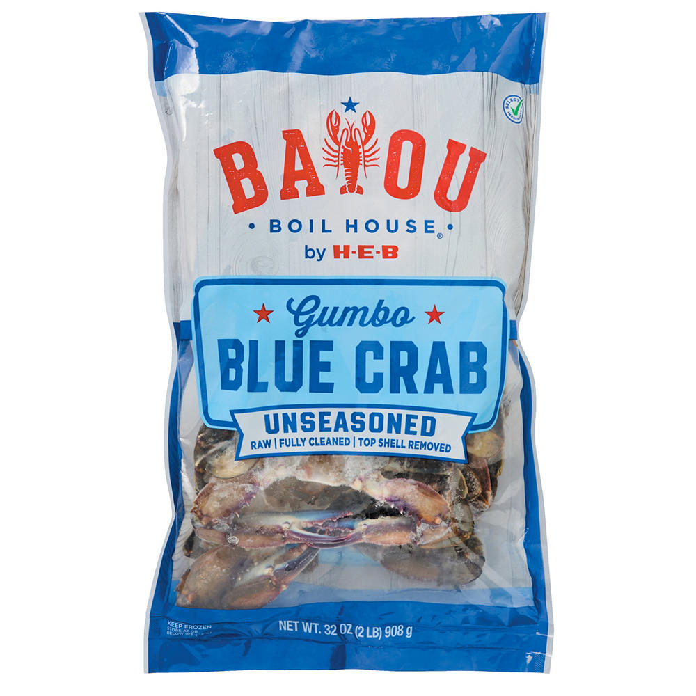 Bayou Boil House by H-E-B Wild Caught Unseasoned Gumbo Blue Crab, 32 oz