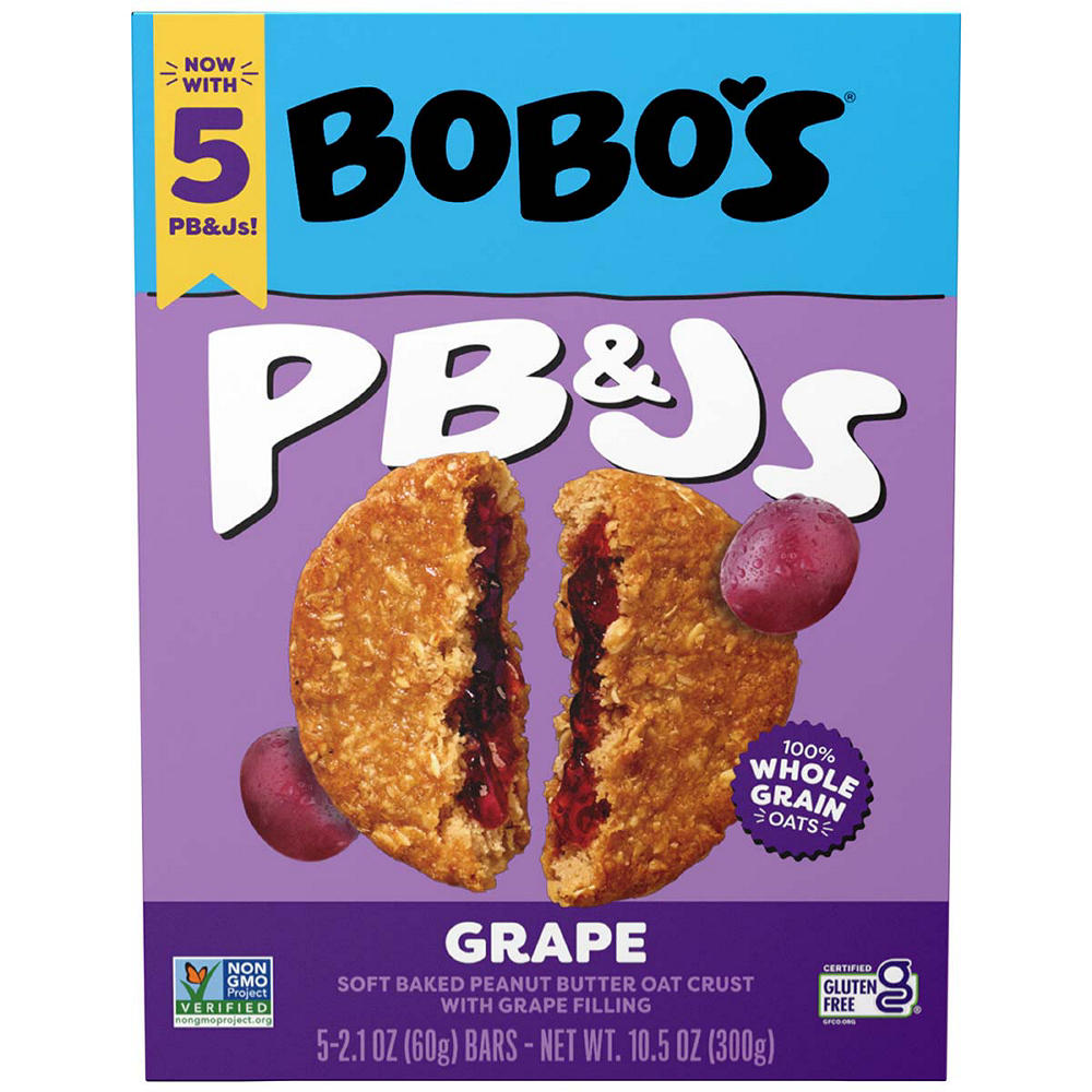 Bobo's PB&Js Grape Oat Bars, 5 ct