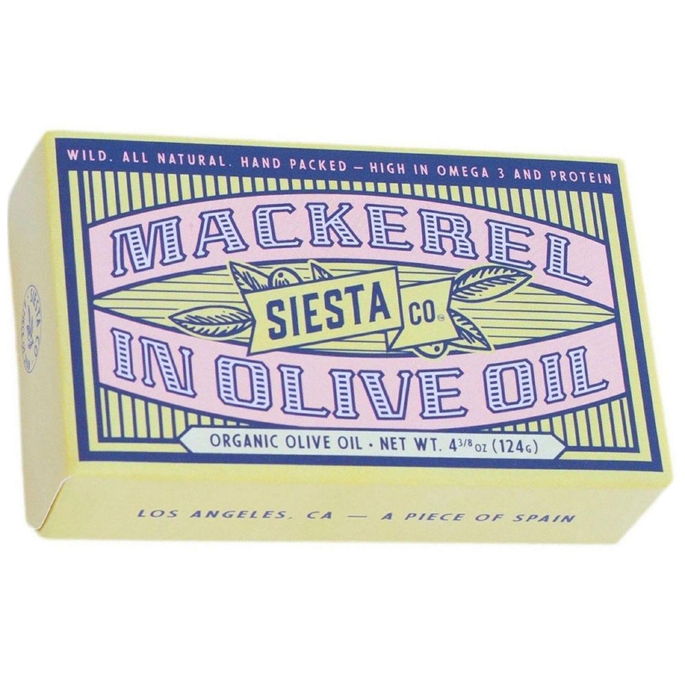Siesta Co. Mackerel In Organic Extra Virgin Olive Oil, 4.37 oz