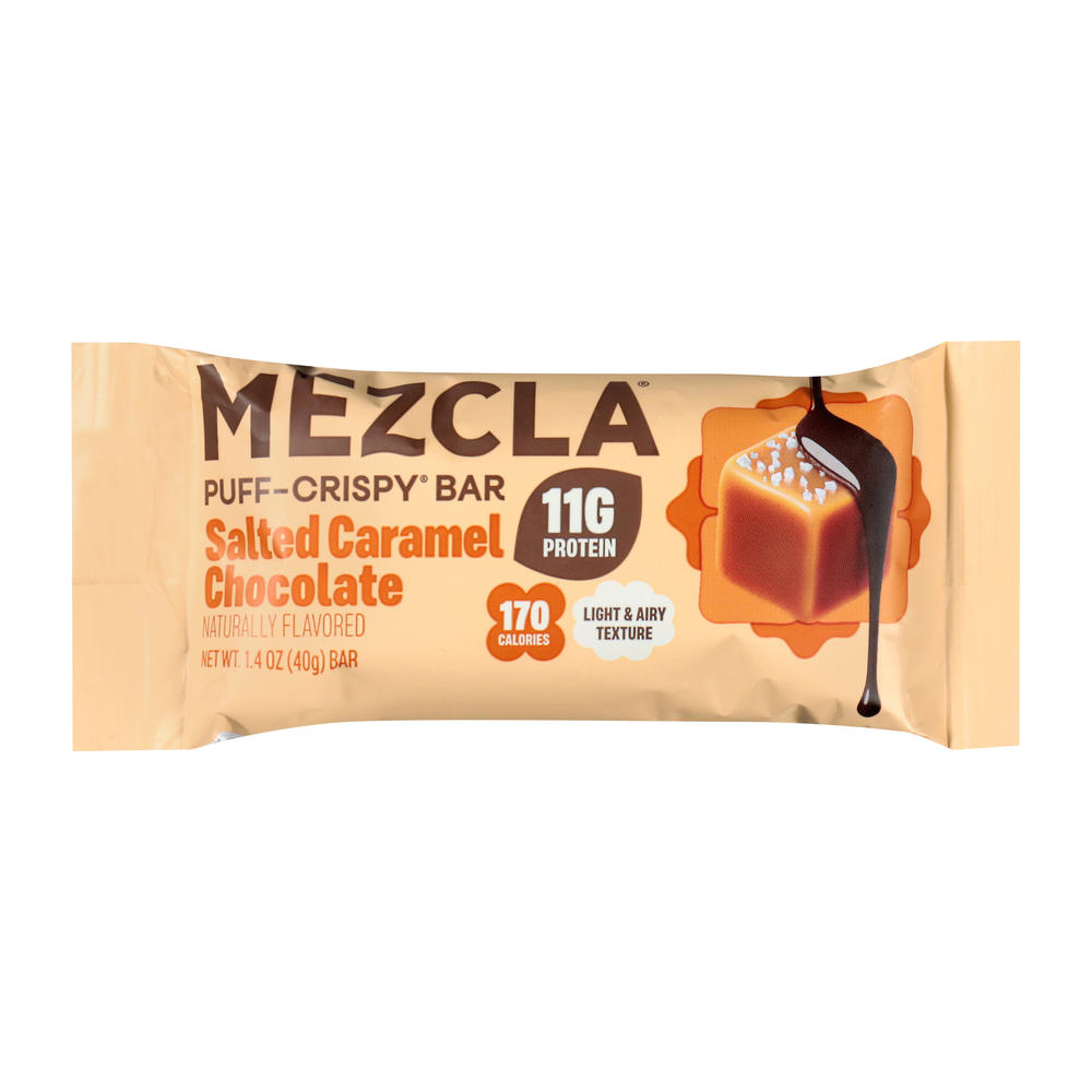 Mezcla Puff Crispy Bar Salted Caramel Chocolate, 1.4 oz