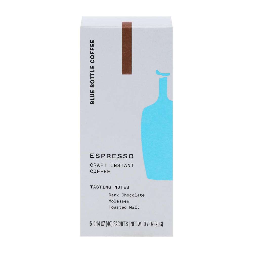 Blue Bottle Coffee Espresso Craft Instant Coffee Sachets, 5 ct