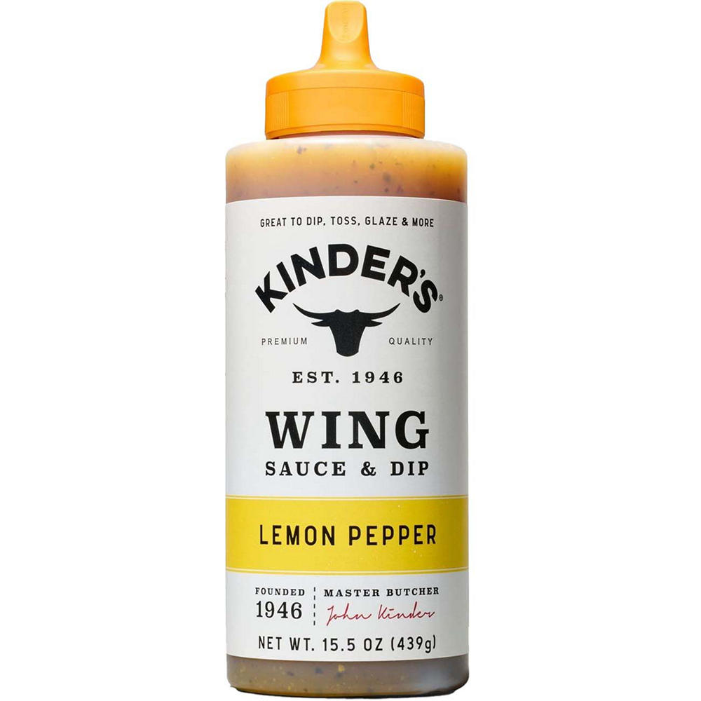 Kinder's Lemon Pepper Wing Sauce & Dip, 15.5 oz