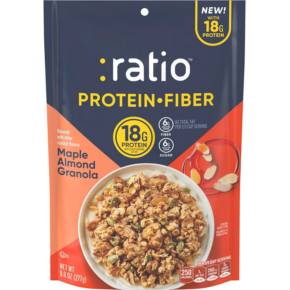 :ratio 18g Protein Fiber Granola - Maple Almond, 9.8 oz