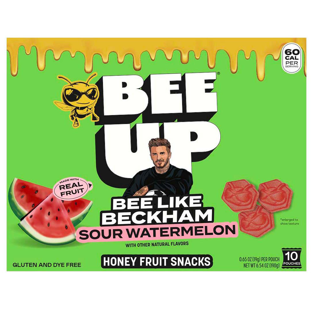 BEEUP Bee Like Beckham Sour Watermelon Honey Fruit Snacks, 10 ct