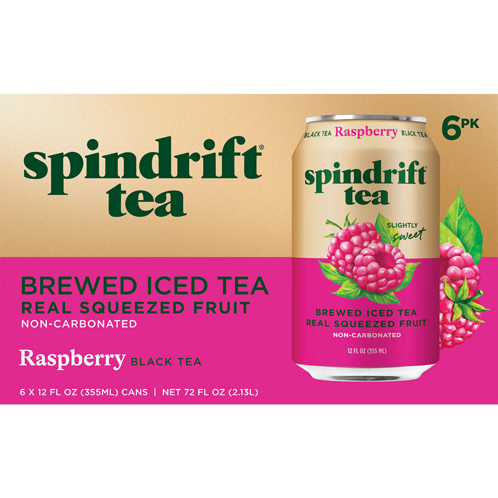 Spindrift Raspberry Black Tea 6 pk Cans, 12 oz