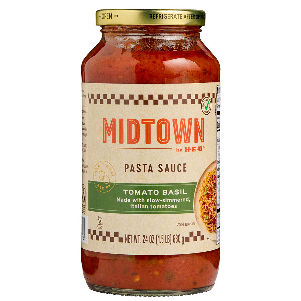 Midtown by H-E-B Tomato Basil Pasta Sauce, 24 oz