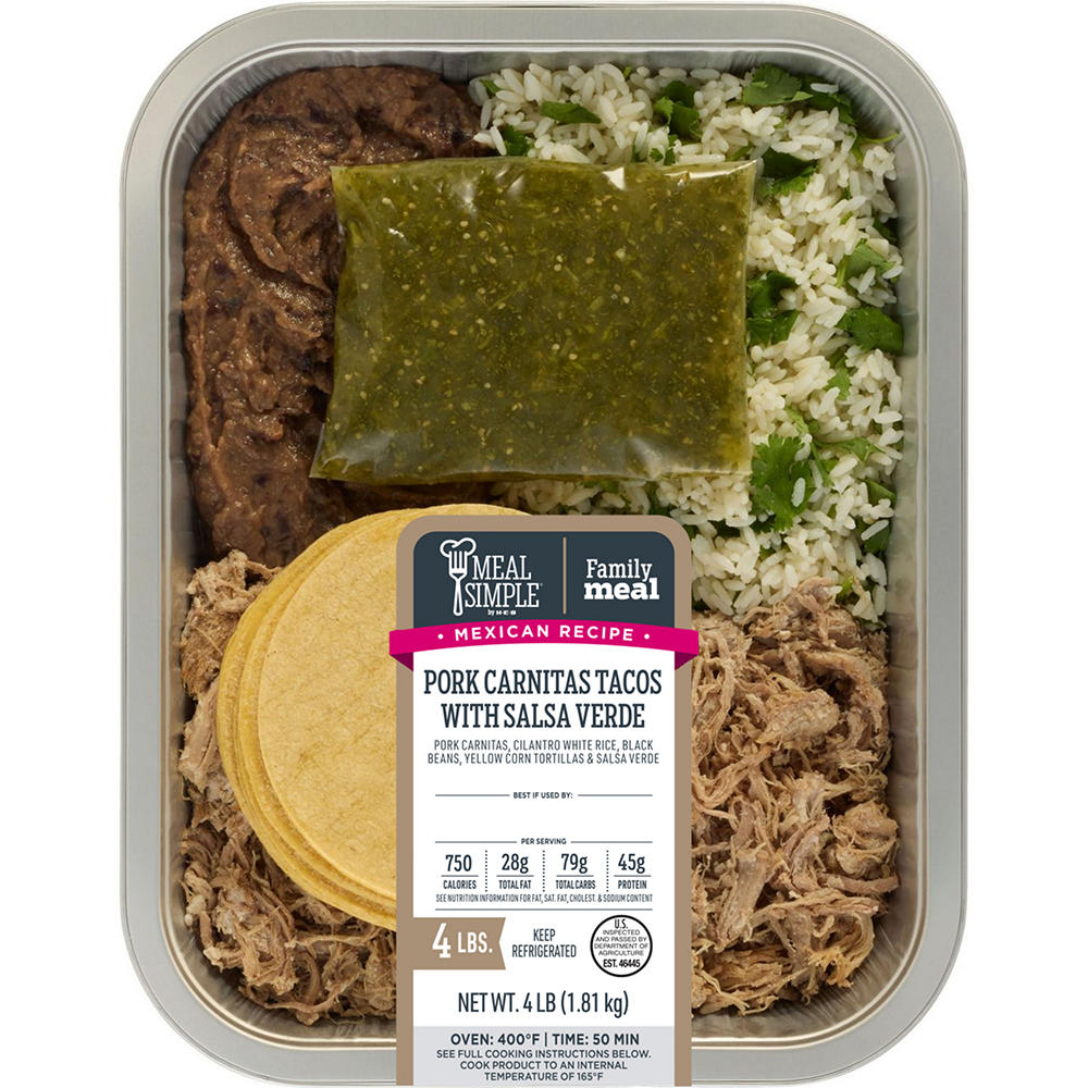 Meal Simple by H-E-B Family Meal - Pork Carnitas Tacos with Salsa Verde, 4 lbs