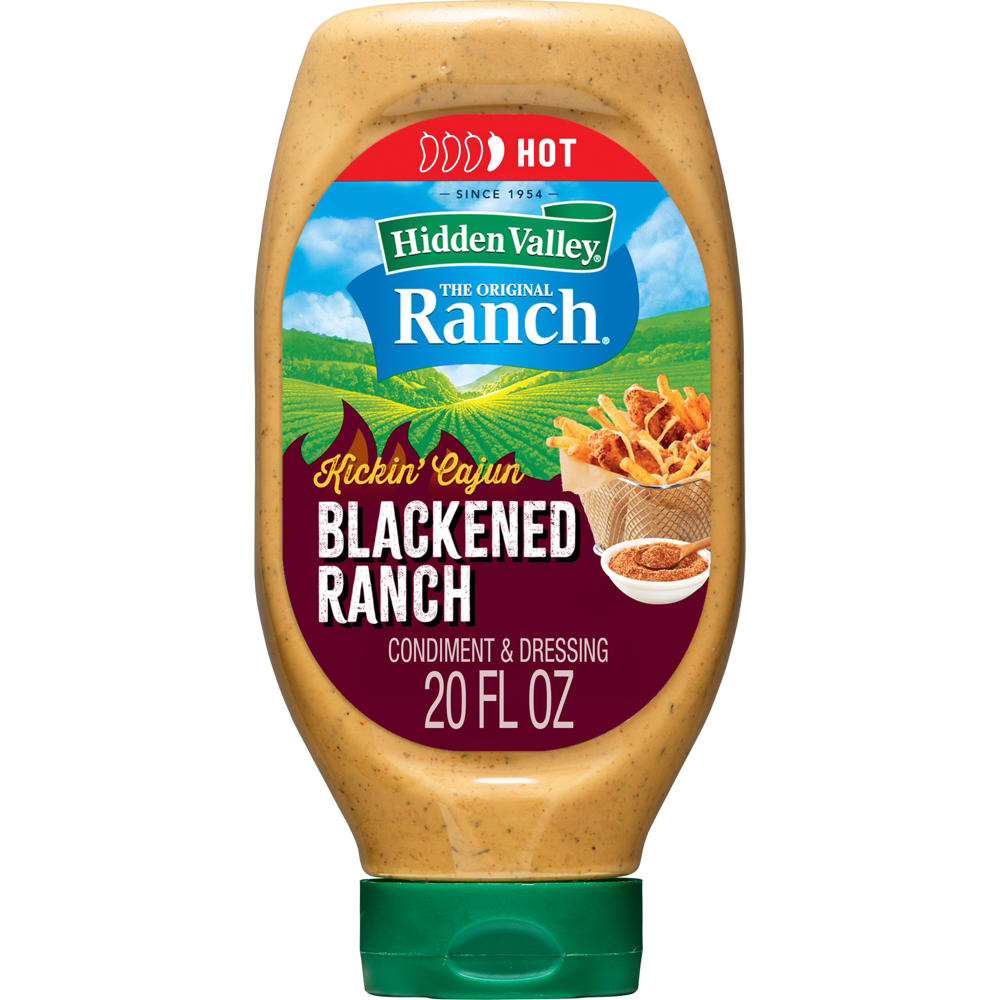 Hidden Valley Original Kickin' Cajun Hot Blackened Ranch, Easy Squeeze Bottle, 20 oz