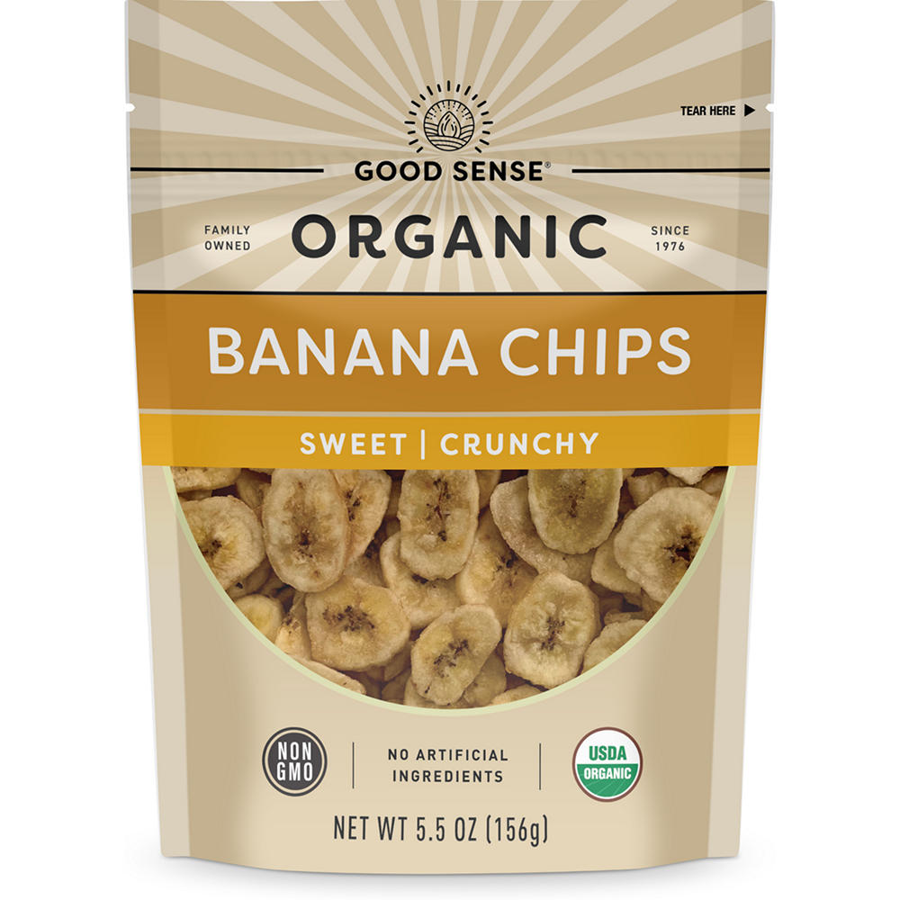 Good Sense Organic Banana Chips - Sweet & Crunchy, 5.5 oz