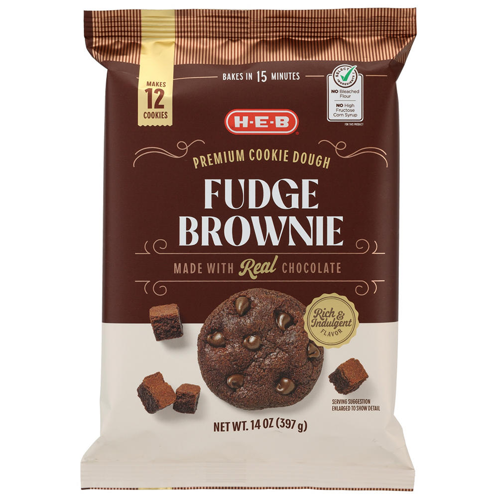 H-E-B Indulgent Fudge Brownie Cookie Dough, 12 ct