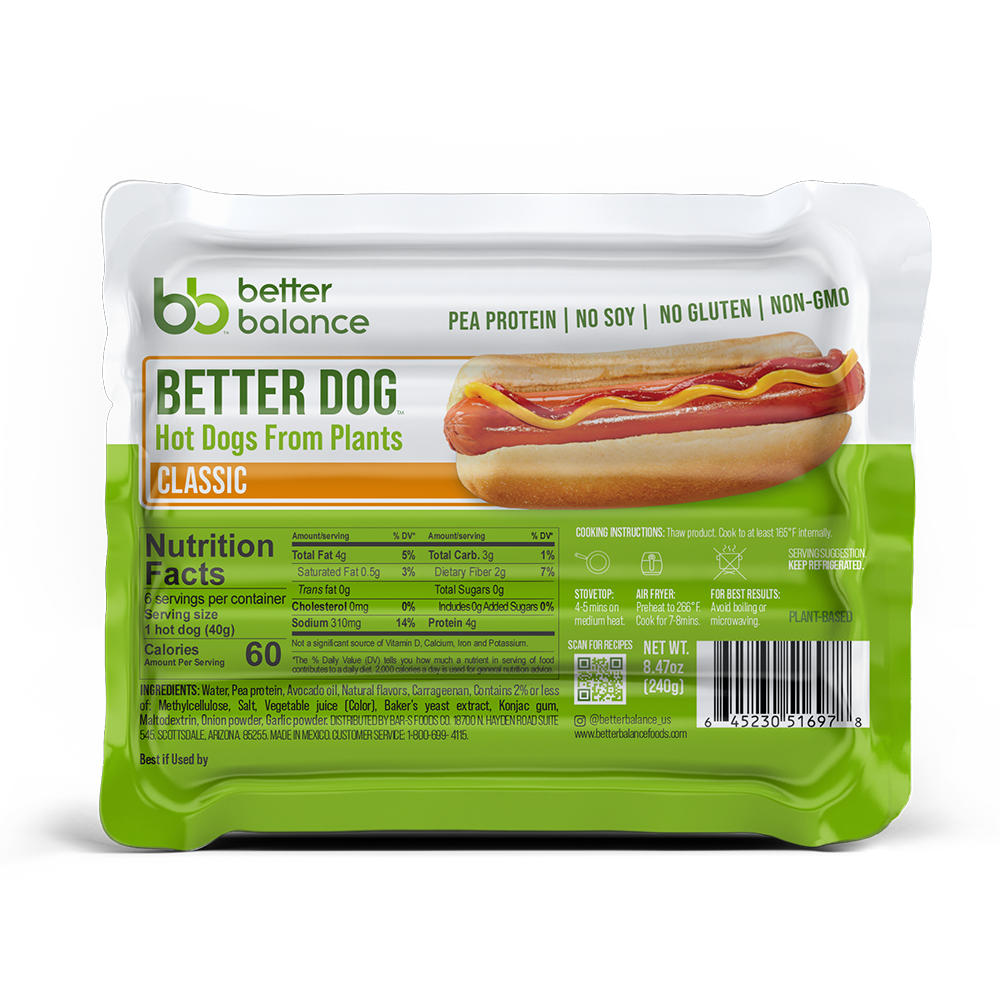 Better Balance Plant Based Hot Dog - Classic , 8.47 oz