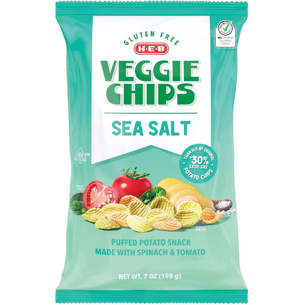 H-E-B Sea Salt Veggie Chips Puffed Potato Snack, 7 oz
