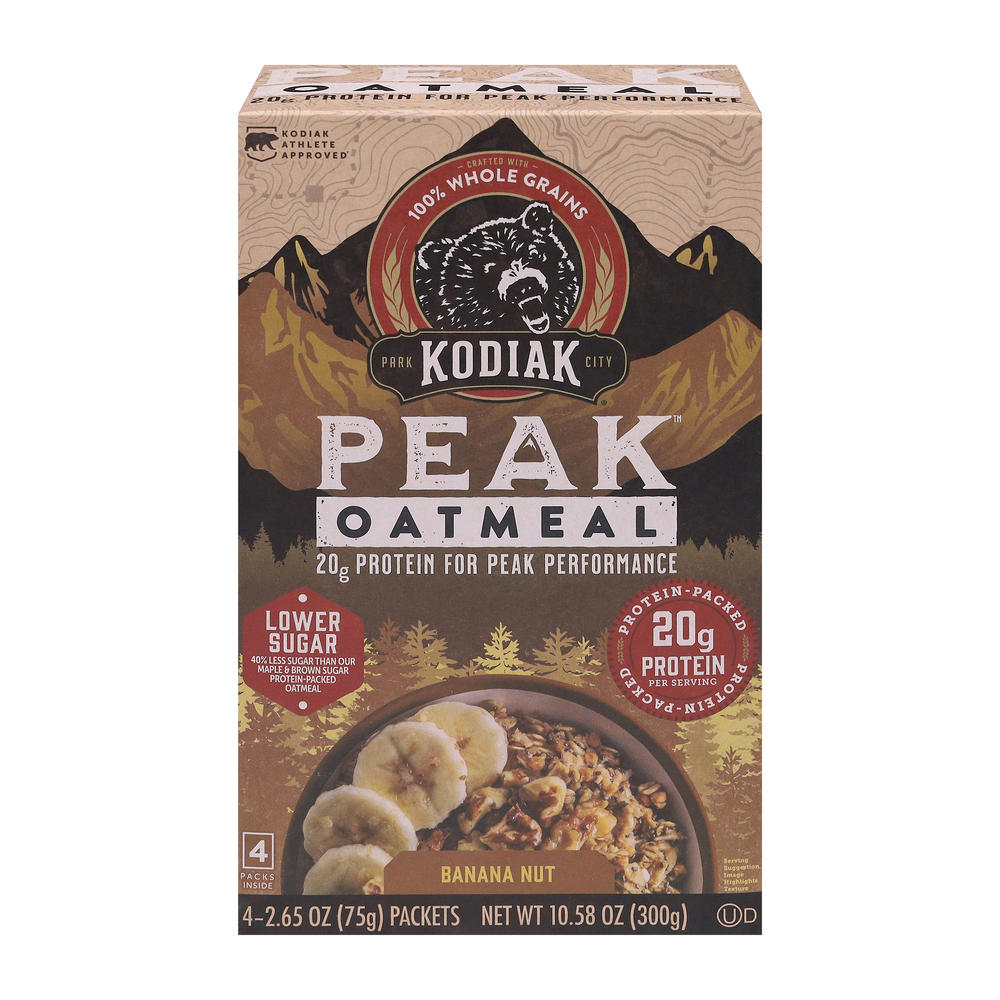 Kodiak Peak Protein-Packed Oatmeal Packets - Banana Nut , 4 ct