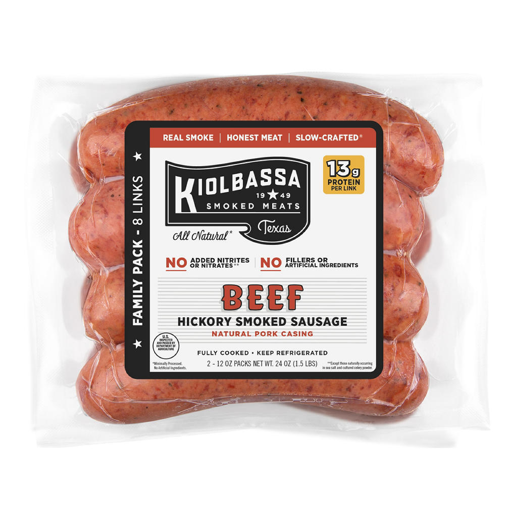 Kiolbassa Beef Hickory Smoked Family Pack, 8 ct