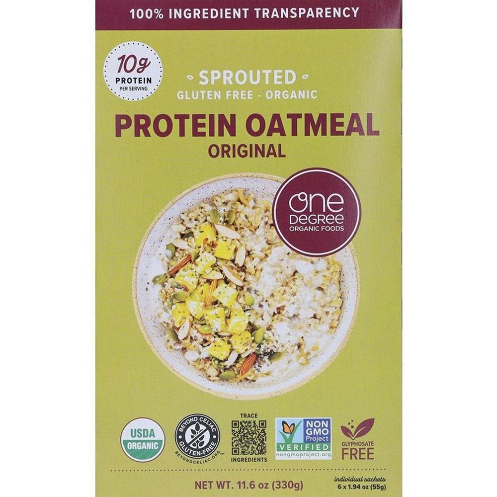 One Degree Organic Foods Sprouted Protein Oatmeal - Original, 6 ct