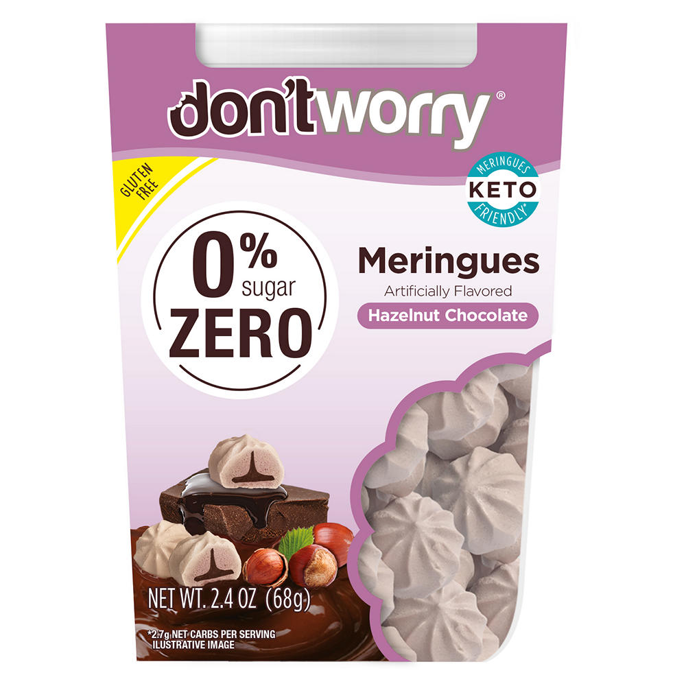 Don't Worry Hazelnut Chocolate Meringues , 2.4 oz