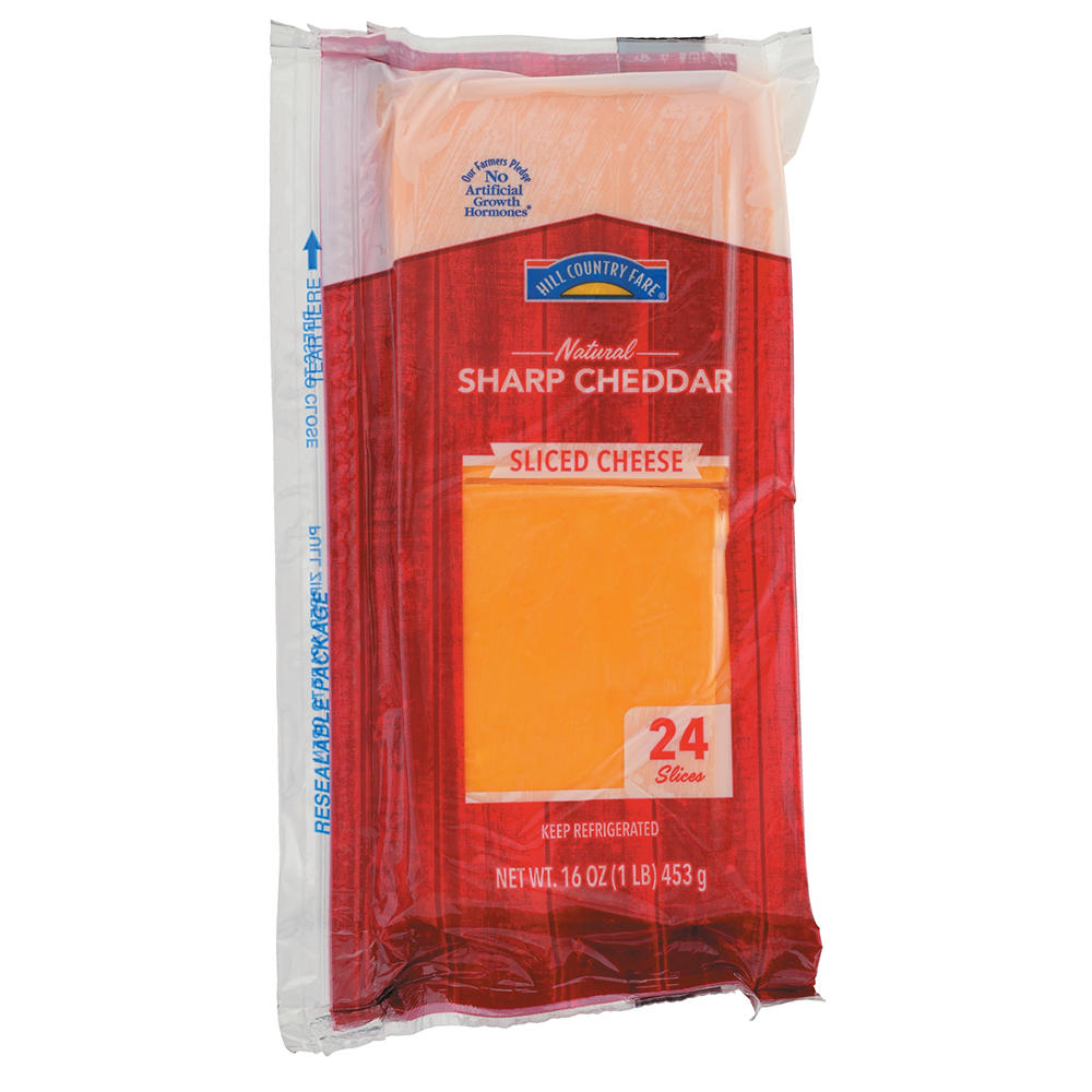Hill Country Fare Natural Sharp Cheddar Sliced Cheese, 16 oz