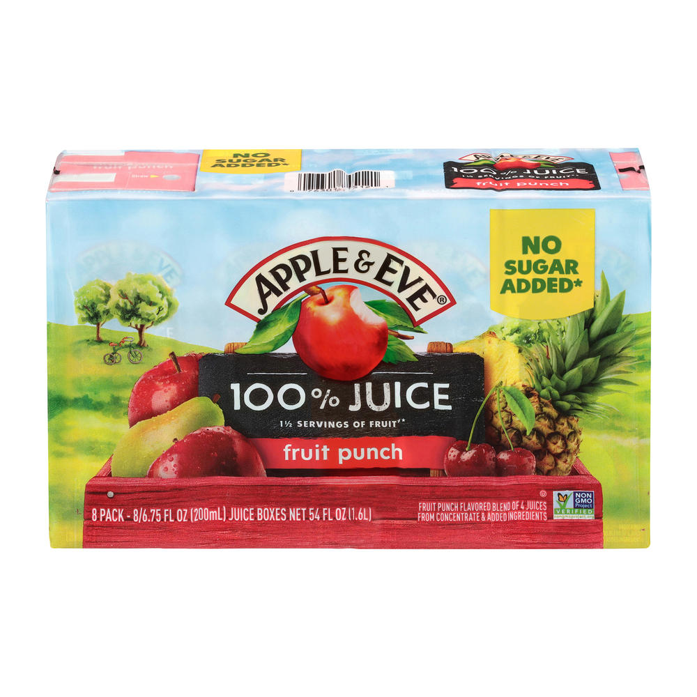 Apple & Eve 100% Juice Fruit Punch 8 pk Juice Boxes, 6.75 oz