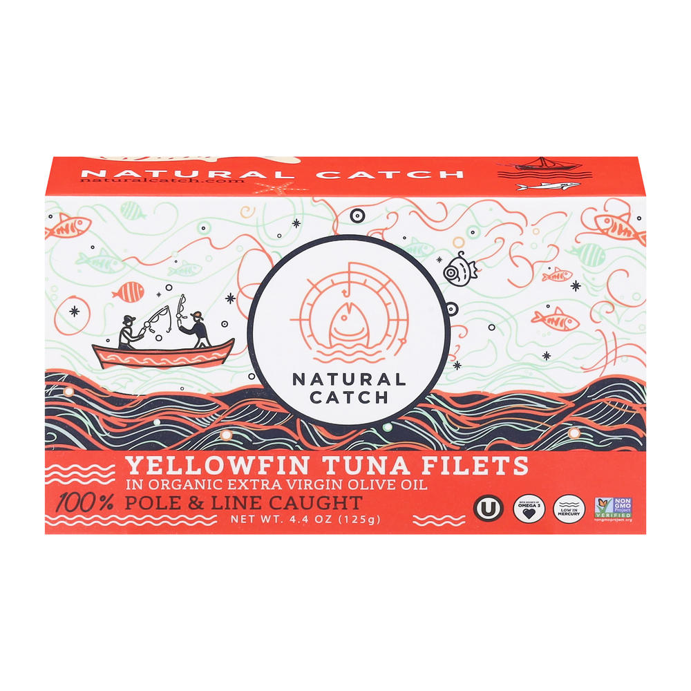 Natural Catch Yellowfin Tuna Filets in Organic Extra Virgin Olive Oil, 4.4 oz