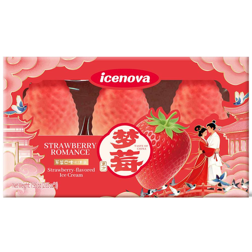 Icenova Strawberry Romance Ice Cream, 3 ct