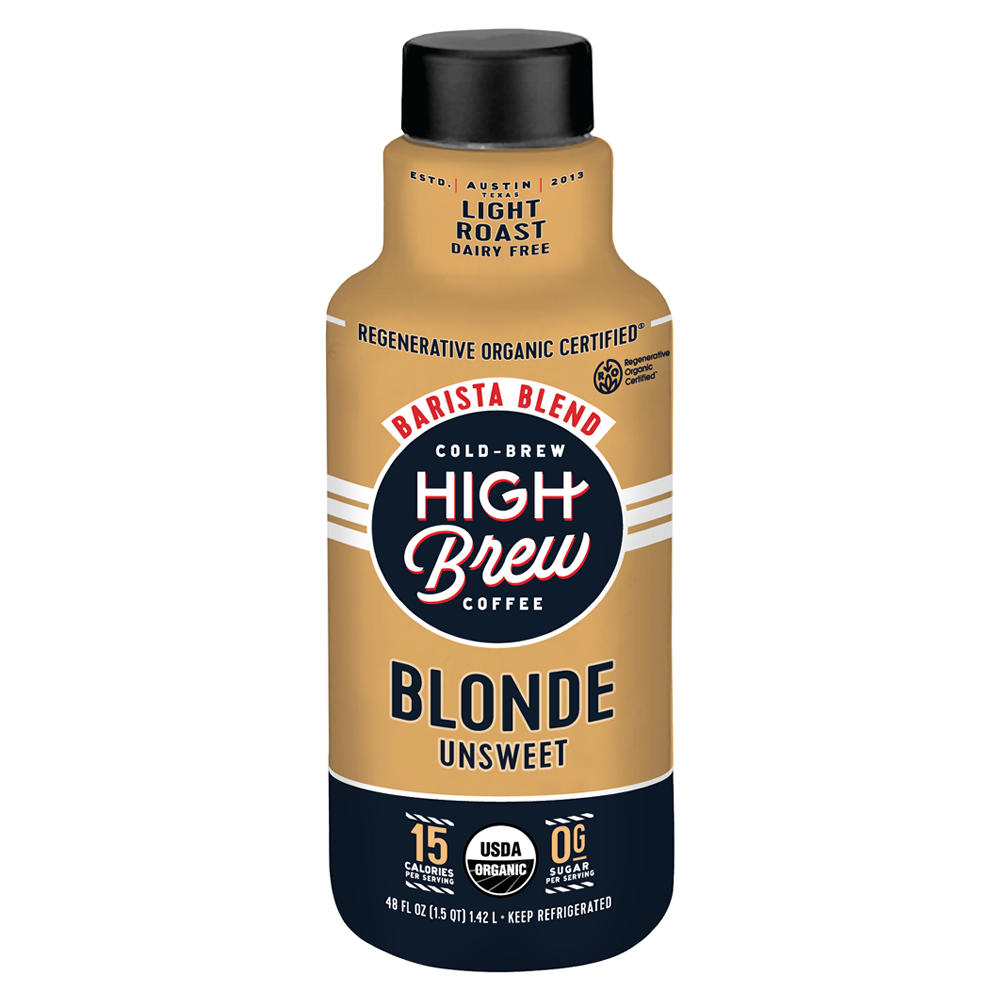 High Brew Blonde Unsweet Cold Brew Coffee, 48 oz