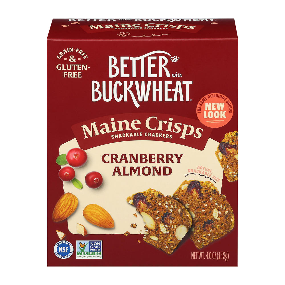 Better with Buckwheat Maine Crisps Cranberry Almond, 4 oz