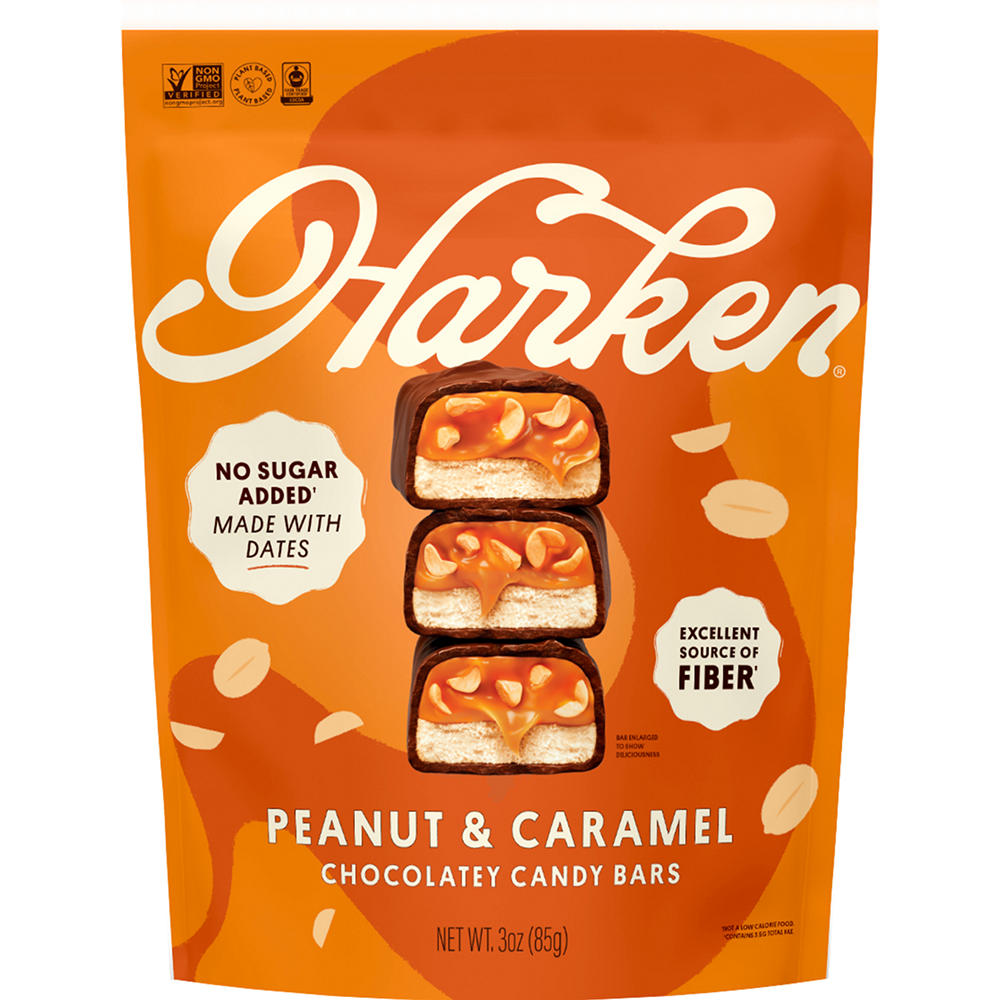 Harken Peanut & Caramel Chocolatey Candy Bars, 3 oz