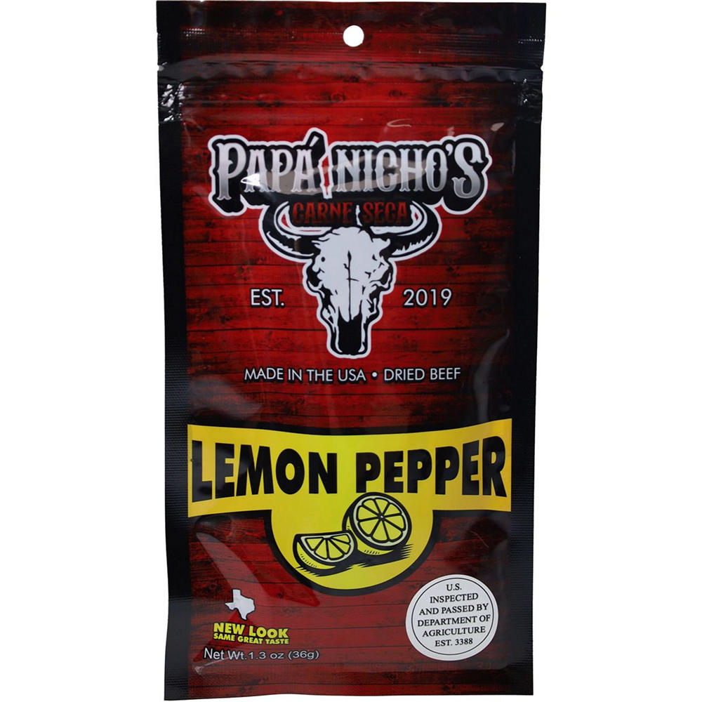 Papá Nicho's Carne Seca Lemon Pepper Dried Beef, 1.3 oz
