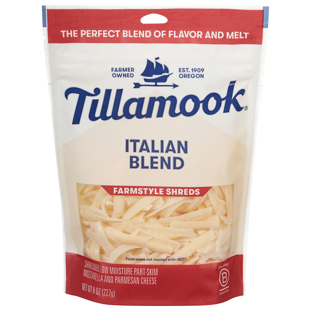 Tillamook Italian Blend Farmstyle Shredded Cheese, 8 oz