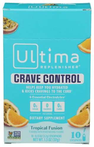 Ultima Replenisher Tropical Fusion Crave Control Electrolyte Drink Mix 10ct, 0.13 OZ