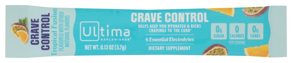 Ultima Replenisher Tropical Fusion Crave Control Electrolyte Drink Mix Sgl, 0.13 OZ
