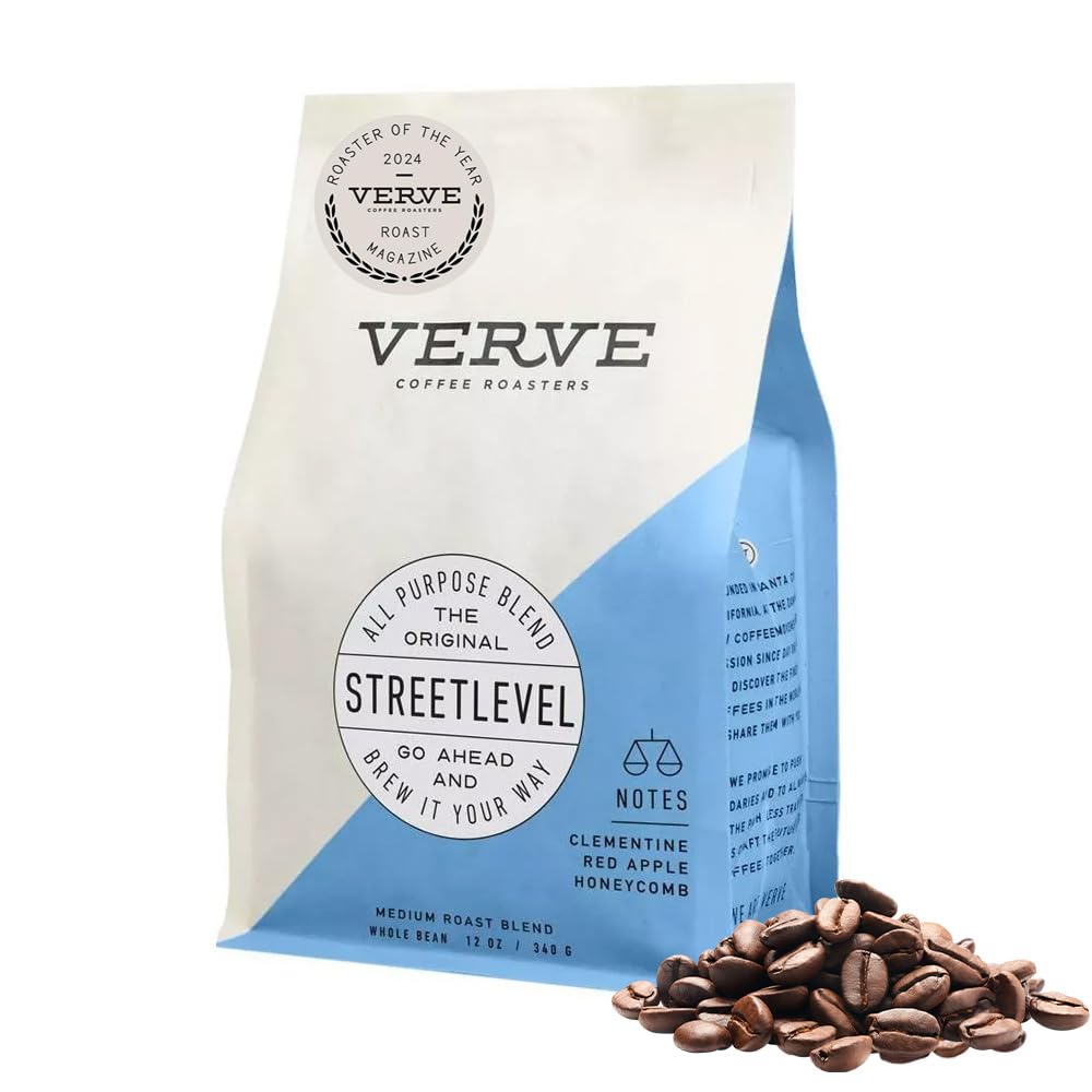 Verve Coffee Roasters | Streetlevel Whole Bean Coffee | Flagship Latin American Espresso Blend | Clementine, Red Apple & Honeycomb | Washed Process Specialty Coffee | Medium Roast | 12 Ounces