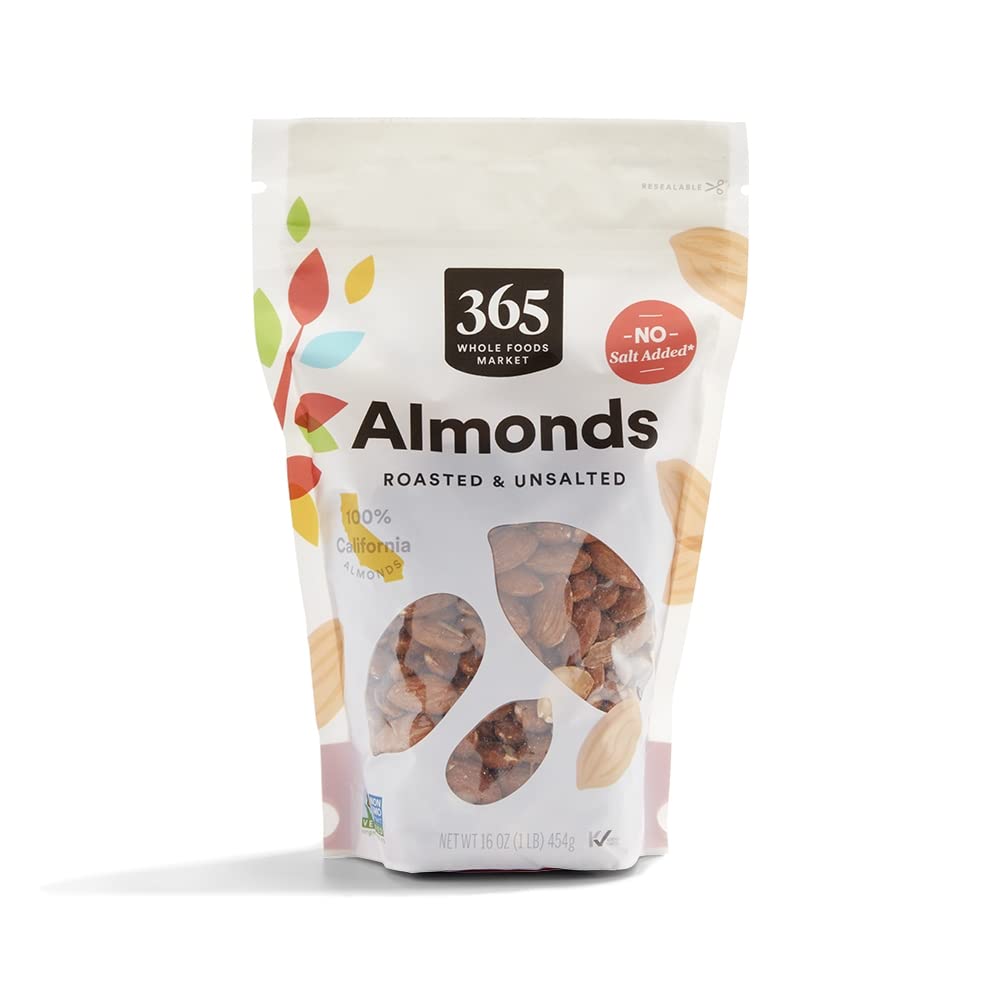 Roasted And Unsalted Almonds, 16 Ounce