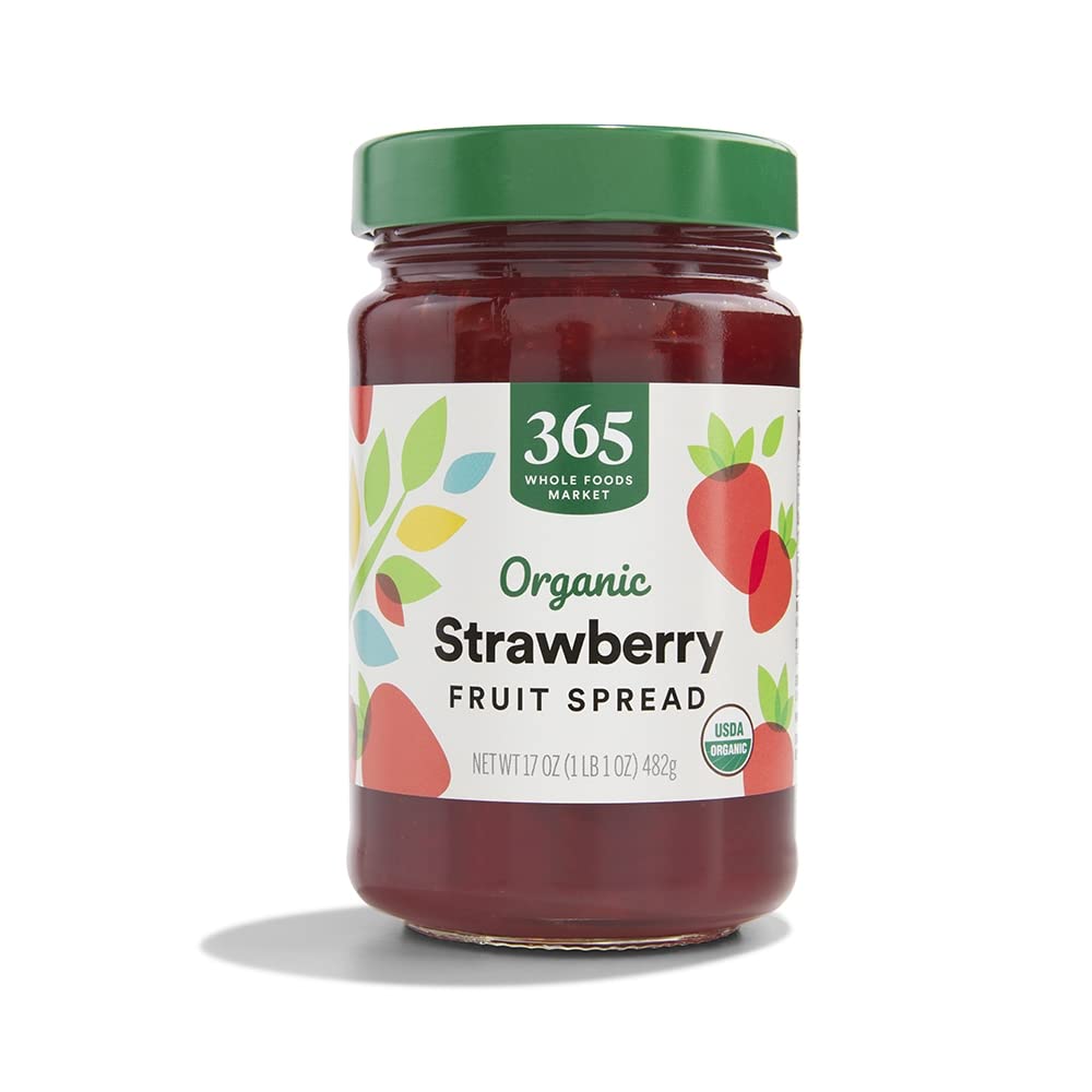 Organic Strawberry Fruit Spread, 17 Ounce, Red