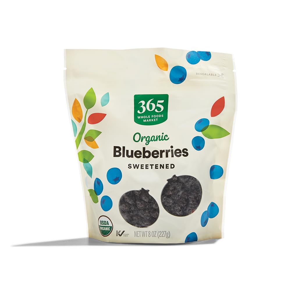 Organic Dried Blueberries, Sweetened, 8 Ounce