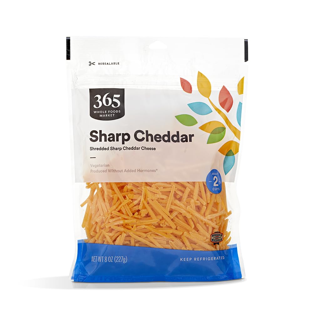 365 by Whole Foods Market Sharp Cheddar Cheese Shreds, 8 OZ