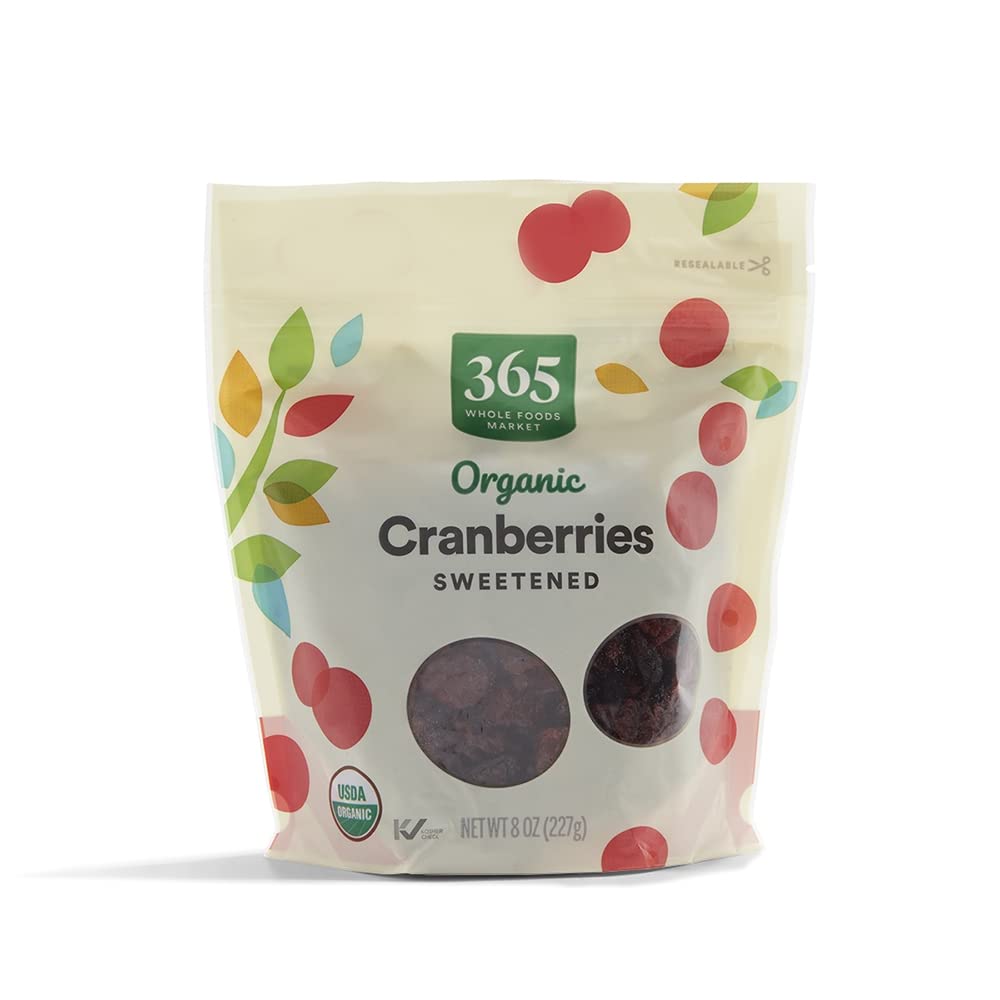 Organic Dried Sweetened Cranberries, 8 Ounce