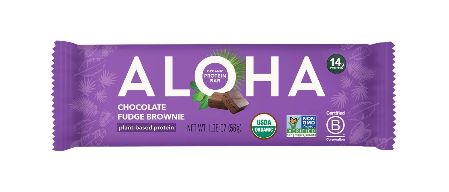 Aloha, Bar Protein Chocolate Fudge Brownie Organic Sgl, 1.98 Ounce