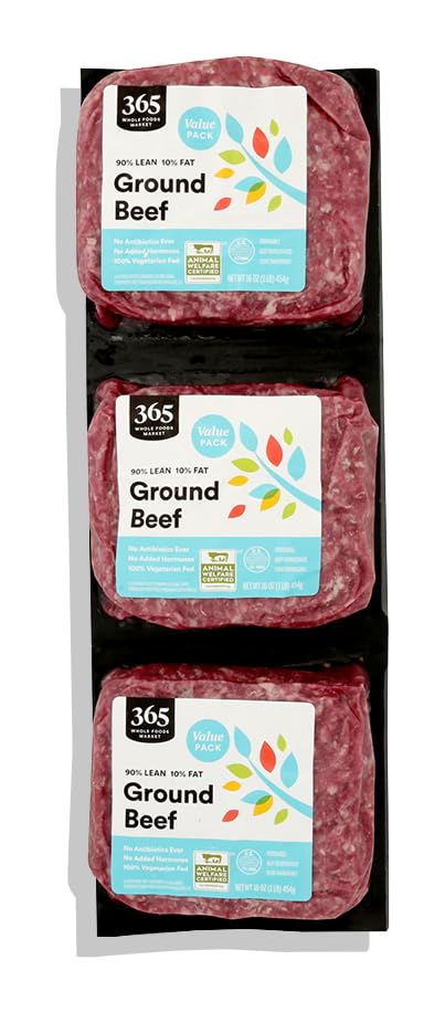 365 by Whole Foods Market 90/10% Ground Beef Brick Value Pack, 48 OZ