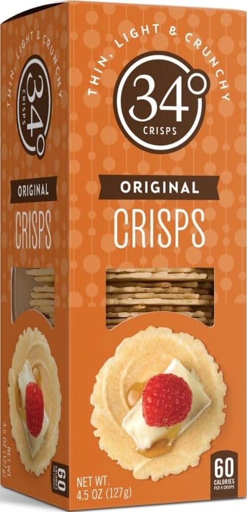 34 Degrees Crisps | Original Crisps | Thin, Light & Crunchy Crisps, Single Pack (4.5oz)