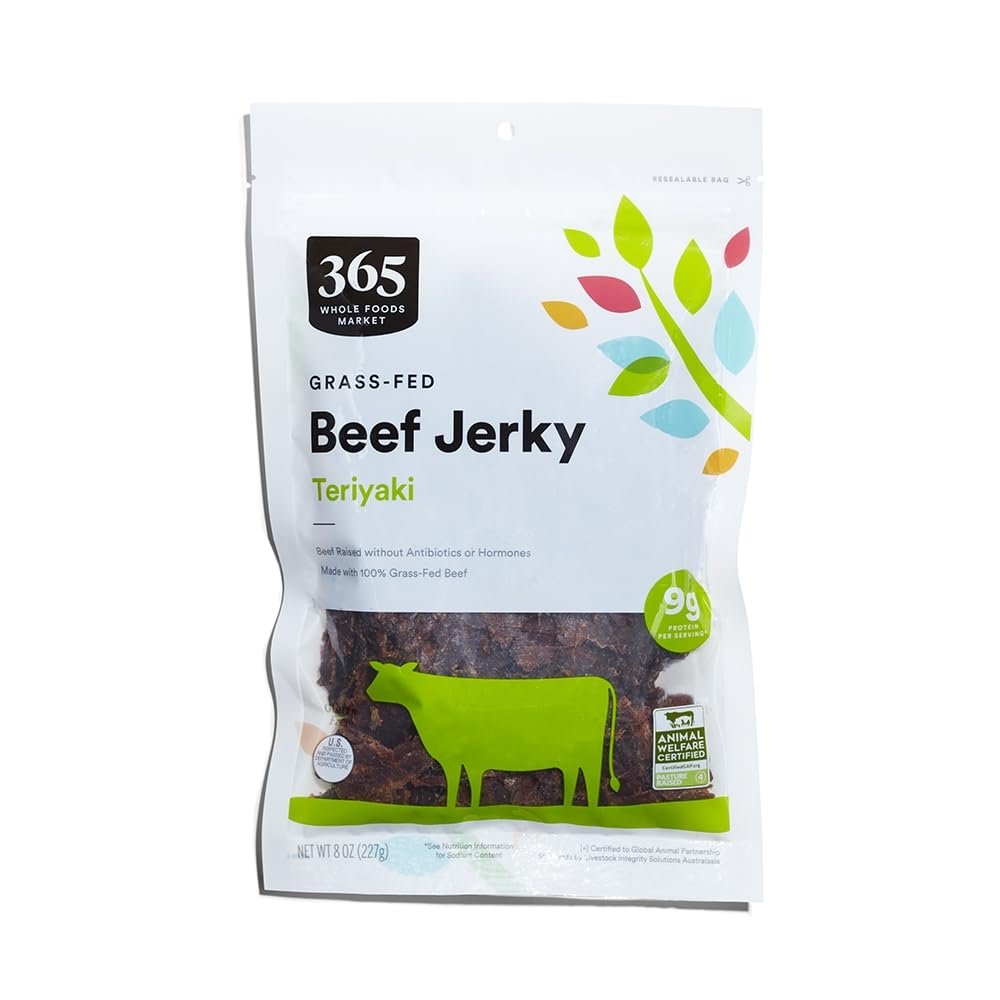 Grass-Fed Beef Jerky, Teriyaki, 8 Ounce