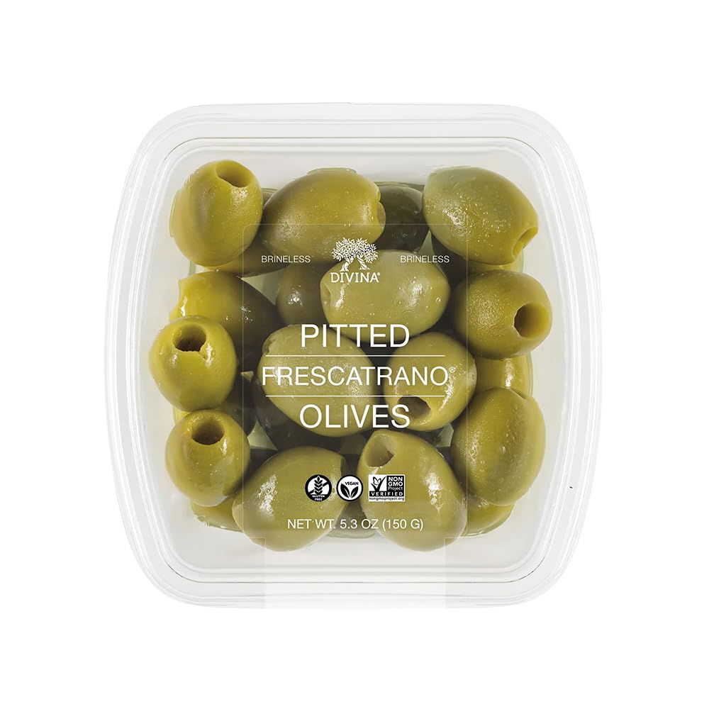 DIVINA Pitted Frescatrano Olives, 5.3 OZ