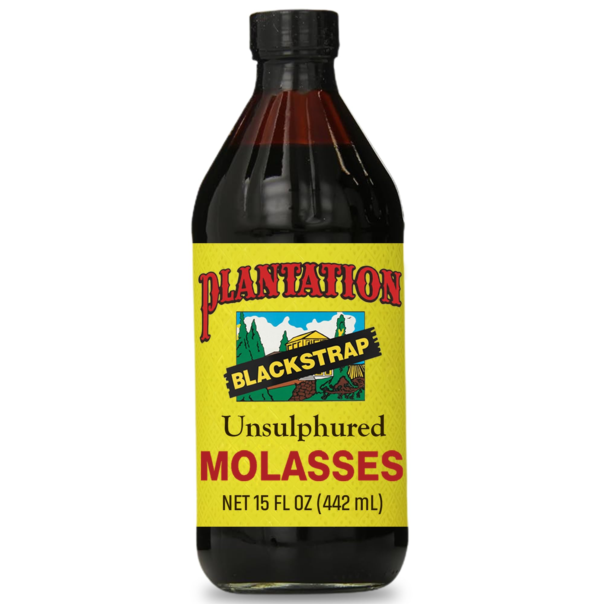 Plantation Blackstrap Molasses 15 oz – Unsulphured Blackstrap Molasses, Rich Natural Sweetener for Baking, BBQ, Baked Beans, Gingerbread & Beverages