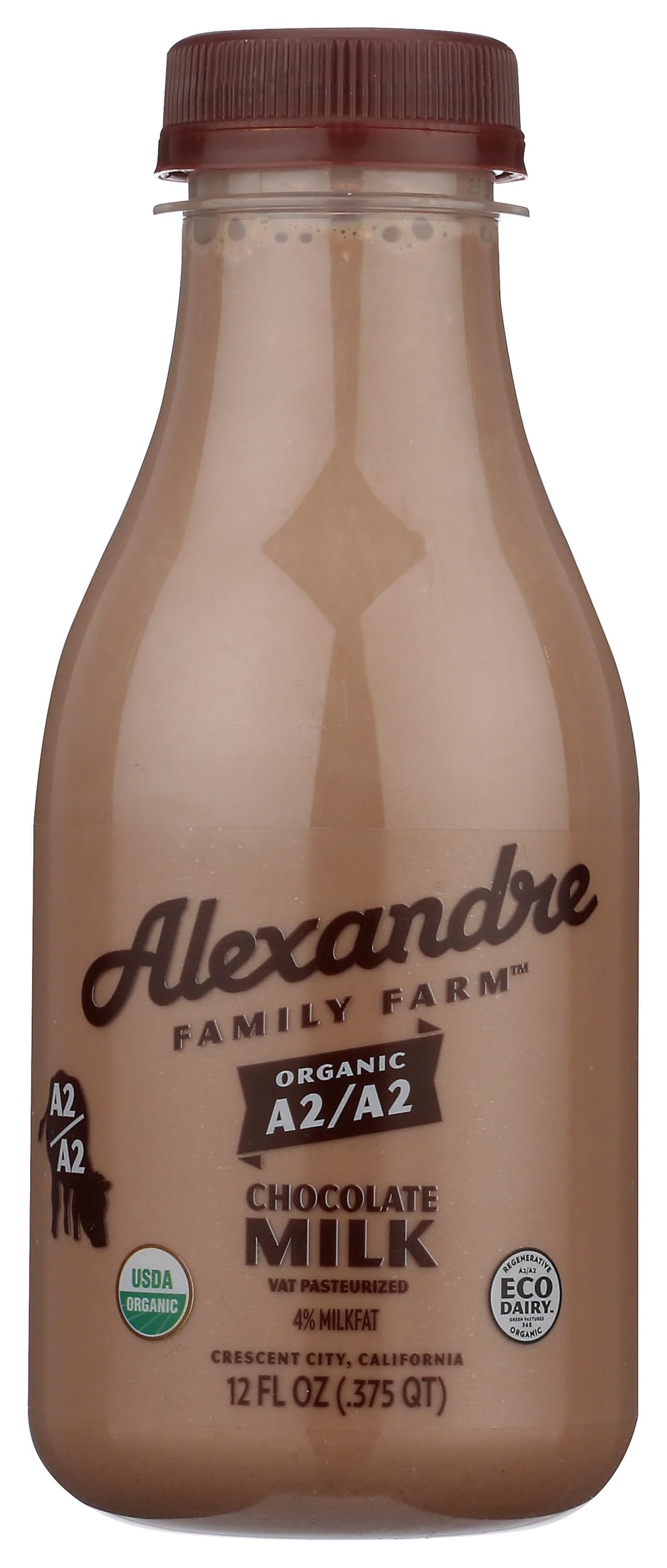 Alexandre Family Farms, Organic Chocolate Cream Top Whole Milk, 12 Fl Oz