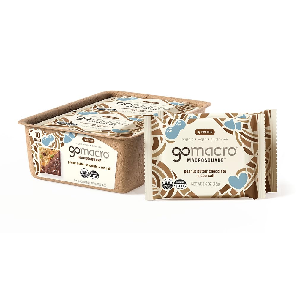 Peanut Butter Chocolate + Sea Salt MacroSquare - 10ct Tray