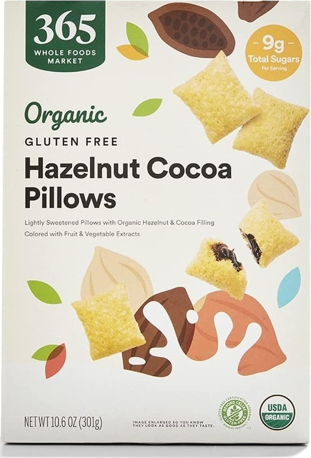 Organic Hazelnut Cocoa Pillows, Gluten-Free, 10.6 Ounce