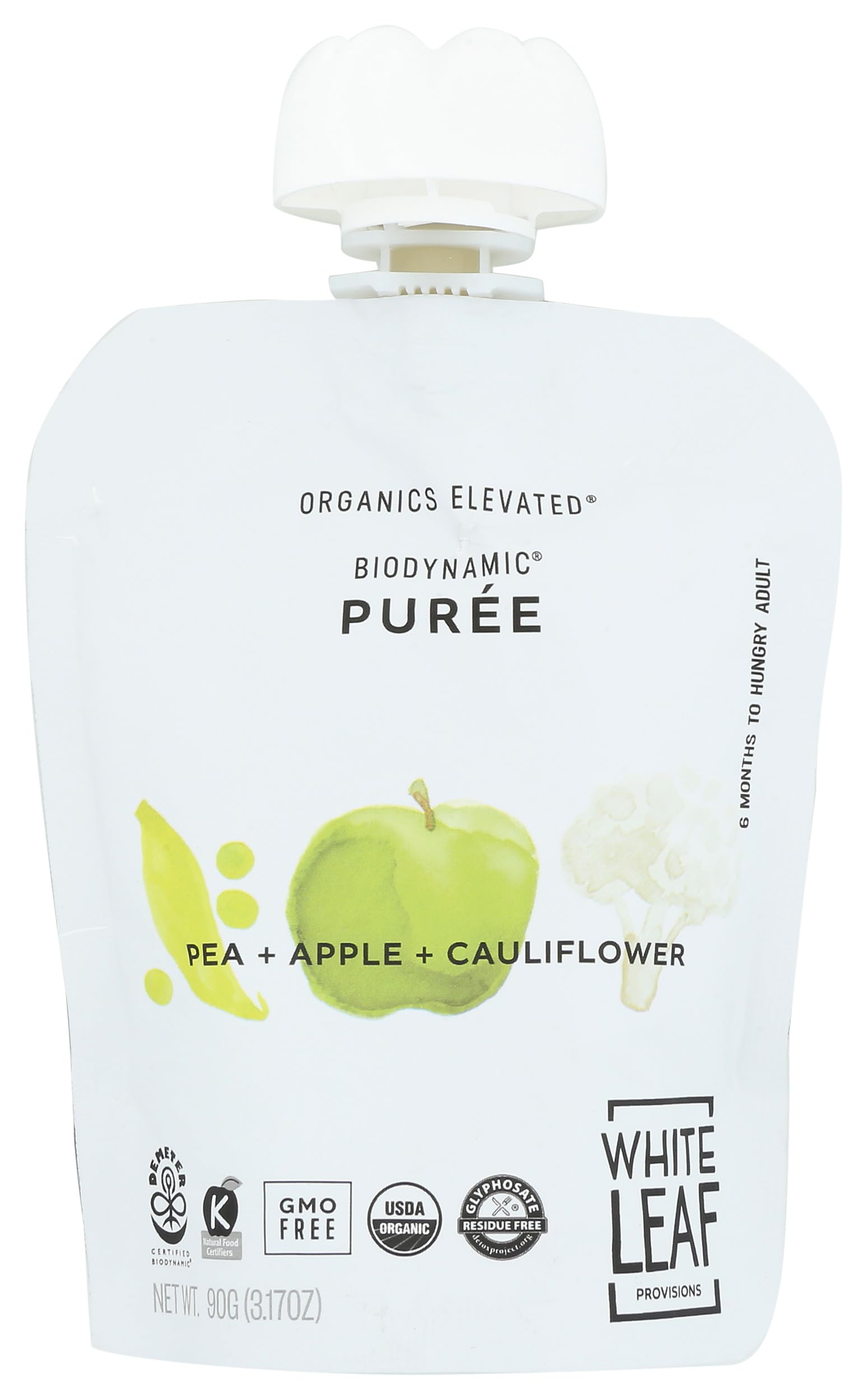 Baby Food Puree Pea Apple Cauliflower Organic, 3.17 Ounce