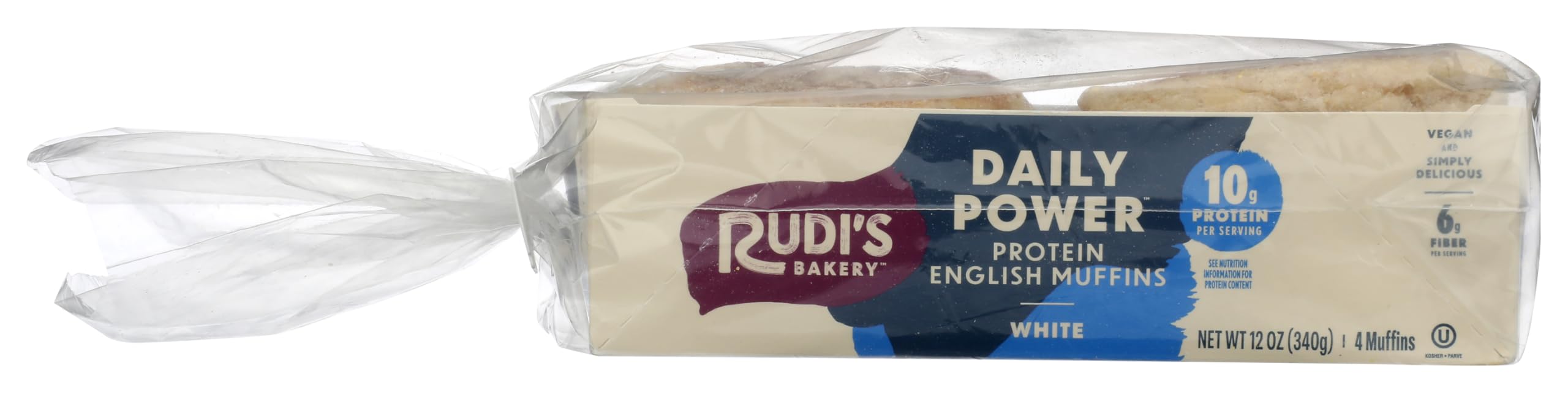 Rudis Bakery Daily Power White English Muffin, 12 OZ