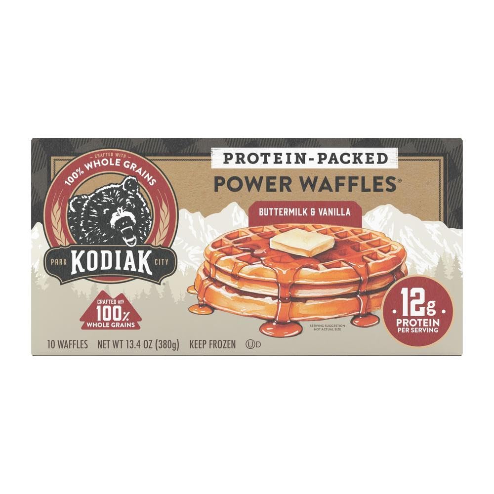 Kodiak Cakes Power Waffles, Buttermilk & Vanilla 13.4oz (Frozen)